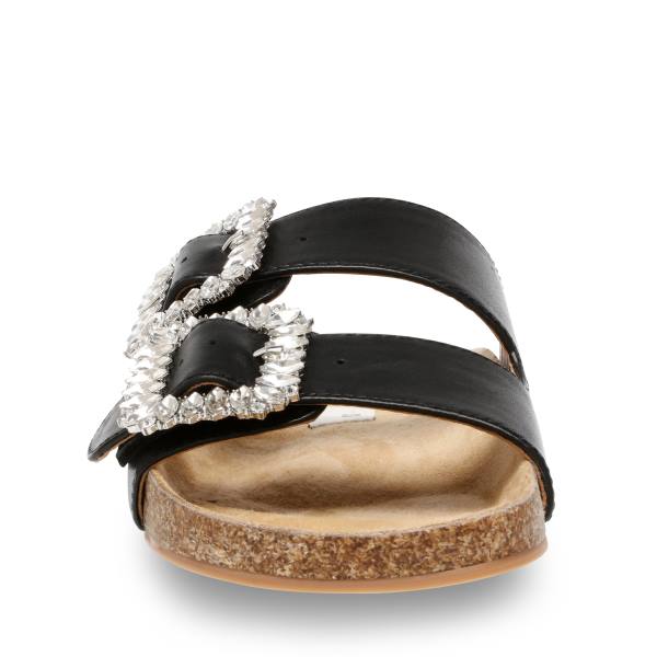 Sandalias Steve Madden Somers Couro Feminino Pretas | SM-098YC