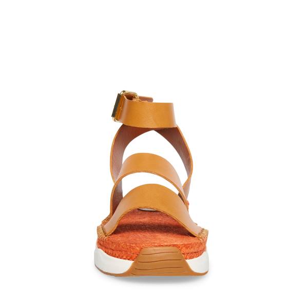 Sandalias Steve Madden Springs Tan Paris Feminino Marrom | SM-614UF