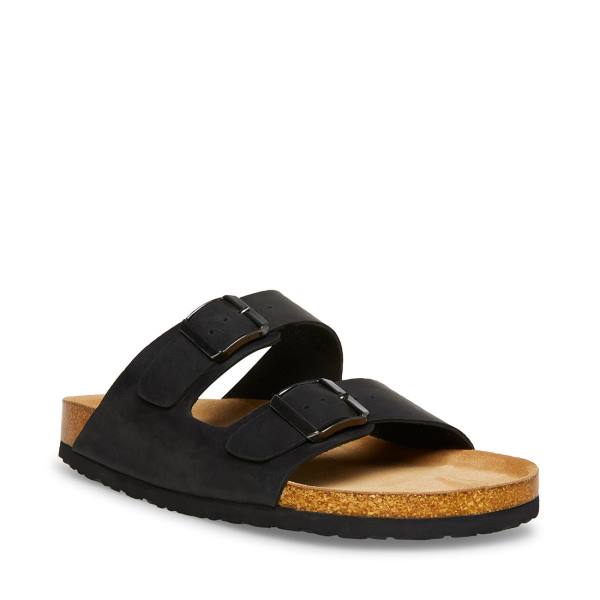 Sandalias Steve Madden Tilted Masculino Pretas | SM-962JS