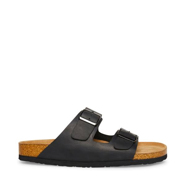 Sandalias Steve Madden Tilted Masculino Pretas | SM-962JS