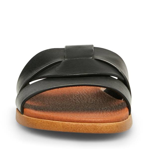 Sandalias Steve Madden Vivien Couro Feminino Pretas | SM-897ON