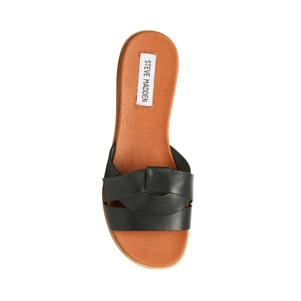 Sandalias Steve Madden Vivien Couro Feminino Pretas | SM-897ON