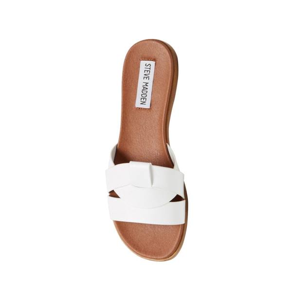 Sandalias Steve Madden Vivien Couro Feminino Branco | SM-913LN