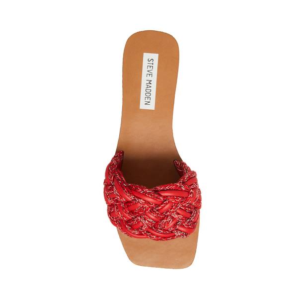 Sandalias Steve Madden Zorya Feminino Vermelhas | SM-016MU