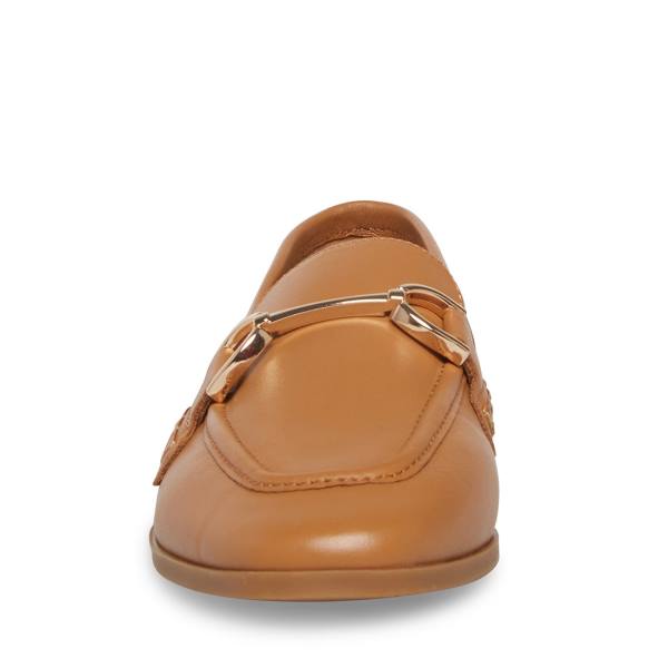 Sapatos Rasos Steve Madden Carrine Cognac Couro Feminino Marrom | SM-967NL