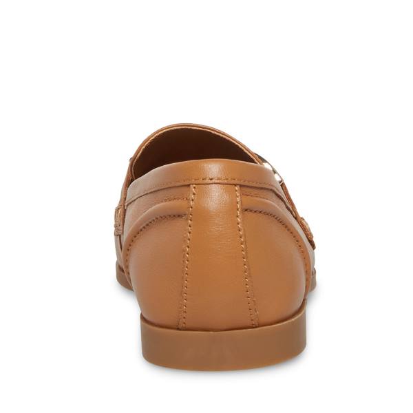 Sapatos Rasos Steve Madden Carrine Cognac Couro Feminino Marrom | SM-967NL