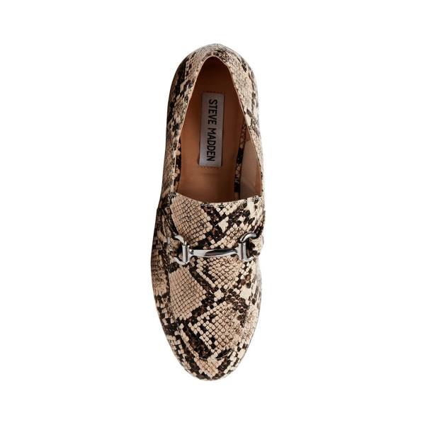 Sapatos Rasos Steve Madden Kensley Tan Snake Feminino Marrom Serpentine | SM-381XE