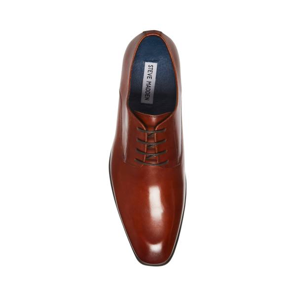 Sapatos Sociais Steve Madden Beaux Cognac Couro Masculino Marrom | SM-817IJ