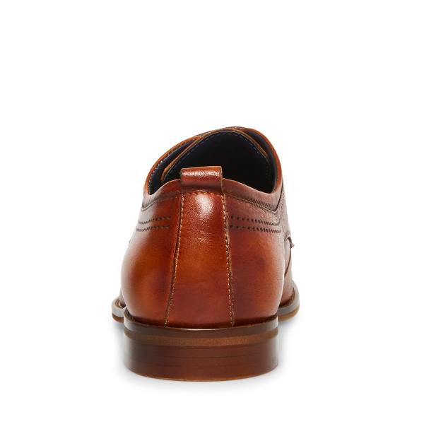 Sapatos Sociais Steve Madden Doak Cognac Couro Masculino Marrom | SM-426UW