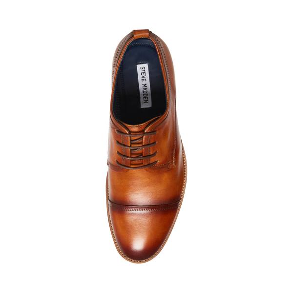 Sapatos Sociais Steve Madden Doak Cognac Couro Masculino Marrom | SM-426UW