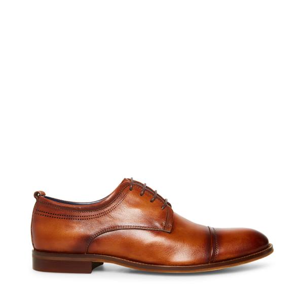 Sapatos Sociais Steve Madden Doak Cognac Couro Masculino Marrom | SM-426UW