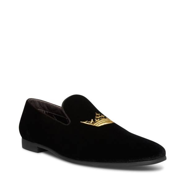 Sapatos Sociais Steve Madden Edmund Velvet Masculino Pretas | SM-395FR