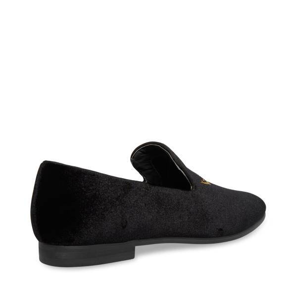 Sapatos Sociais Steve Madden Edmund Velvet Masculino Pretas | SM-395FR