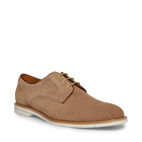 Sapatos Sociais Steve Madden Neiko Camurça Masculino Caqui | SM-780DB