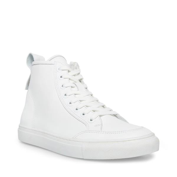 Tenis Steve Madden Bragging Couro Masculino Branco | SM-438QD