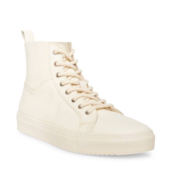 Tenis Steve Madden Dante Bone Couro Masculino Bege | SM-534OL