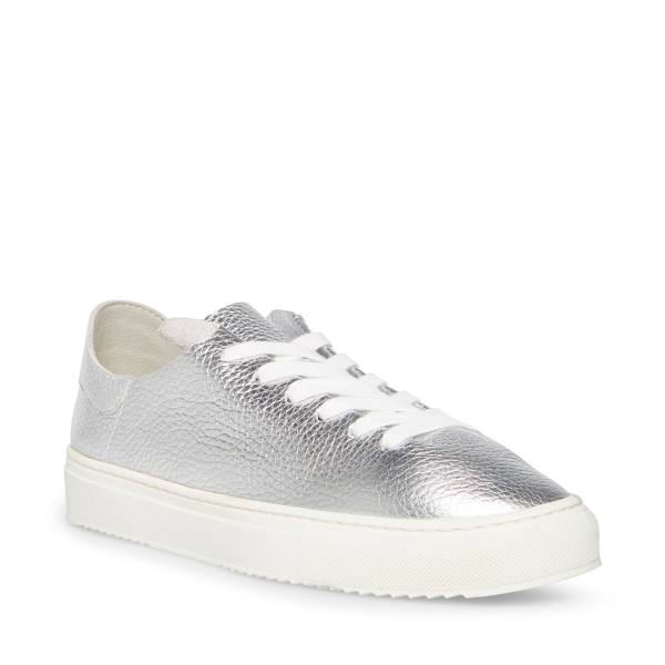 Tenis Steve Madden Dorey Couro Feminino Prateadas | SM-512WM