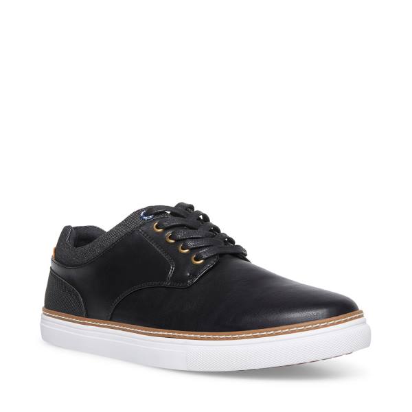 Tenis Steve Madden Gully Couro Masculino Pretas | SM-872IY