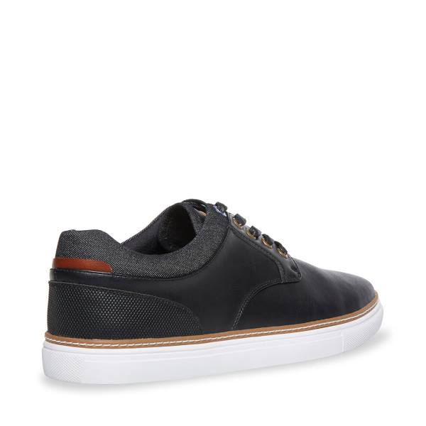 Tenis Steve Madden Gully Couro Masculino Pretas | SM-872IY