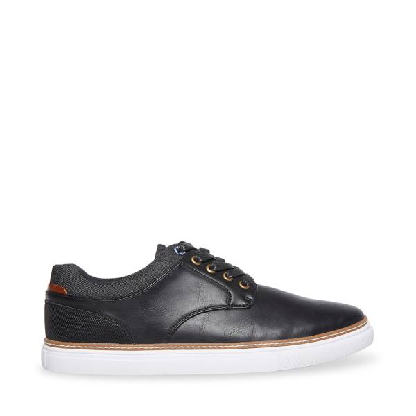 Tenis Steve Madden Gully Couro Masculino Pretas | SM-872IY