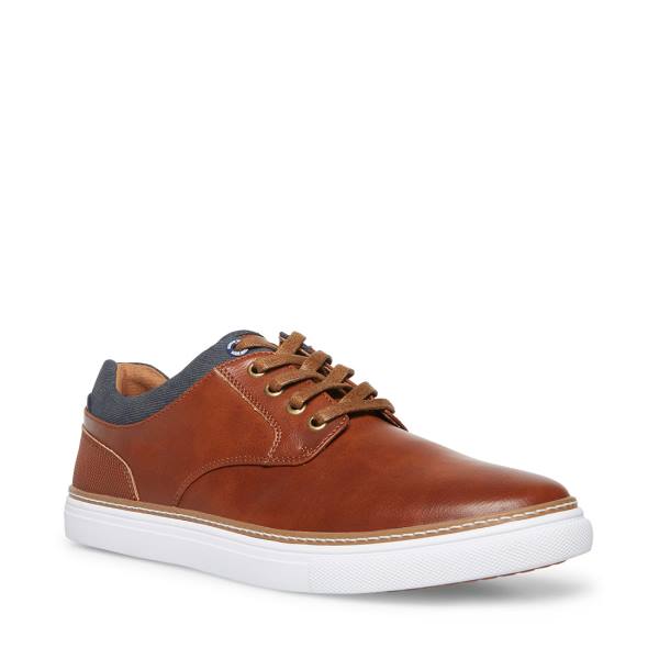 Tenis Steve Madden Gully Tan Couro Masculino Marrom | SM-891EY