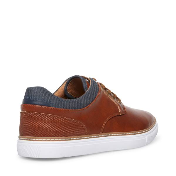 Tenis Steve Madden Gully Tan Couro Masculino Marrom | SM-891EY