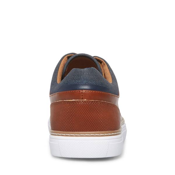 Tenis Steve Madden Gully Tan Couro Masculino Marrom | SM-891EY