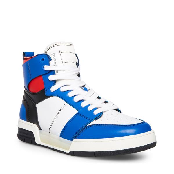 Tenis Steve Madden Mallow-white-blue Masculino Vermelhas Branco Azuis | SM-409EI