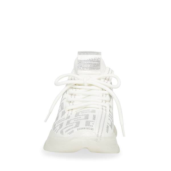 Tenis Steve Madden Maxima-s Feminino Branco Prateadas | SM-791GQ