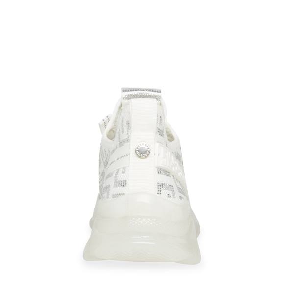 Tenis Steve Madden Maxima-s Feminino Branco Prateadas | SM-791GQ