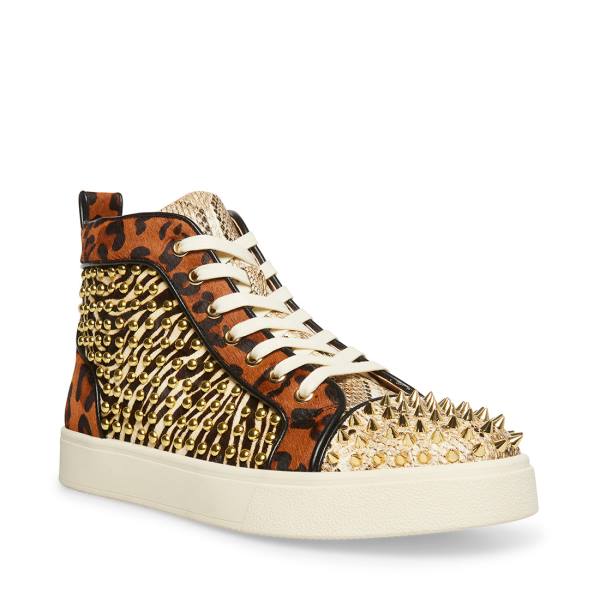 Tenis Steve Madden Promoter-s Exotic Masculino Douradas | SM-072YW