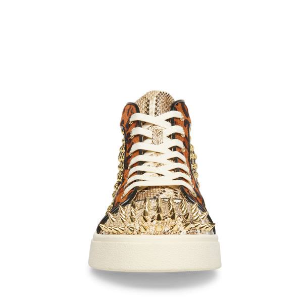 Tenis Steve Madden Promoter-s Exotic Masculino Douradas | SM-072YW