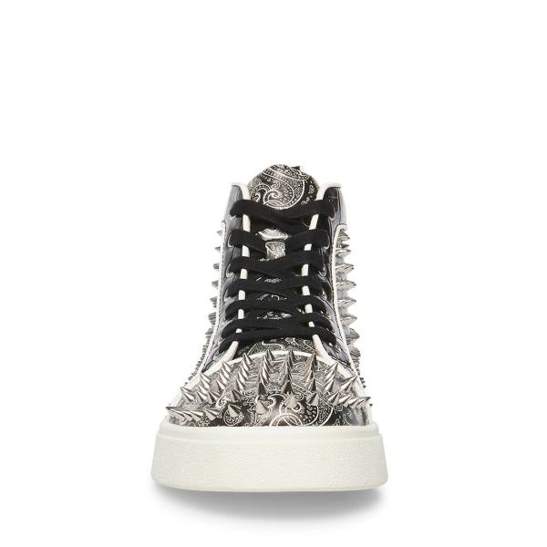 Tenis Steve Madden Promoter-s Masculino Pretas Prateadas | SM-087HL