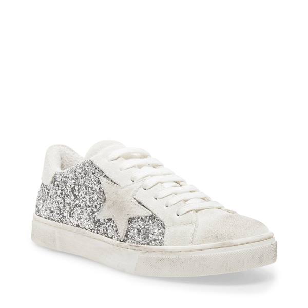 Tenis Steve Madden Rubie Glitter Feminino Prateadas | SM-452BC