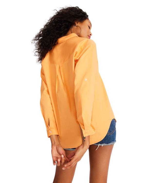 Tops Steve Madden Bright Button Down Feminino Laranja | SM-265JF