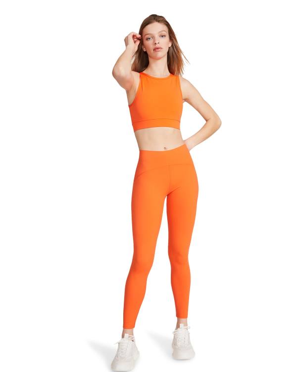 Tops Steve Madden Cropped Active Tank Feminino Laranja | SM-914ZE