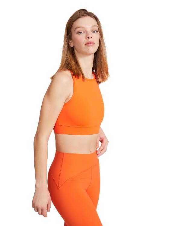 Tops Steve Madden Cropped Active Tank Feminino Laranja | SM-914ZE