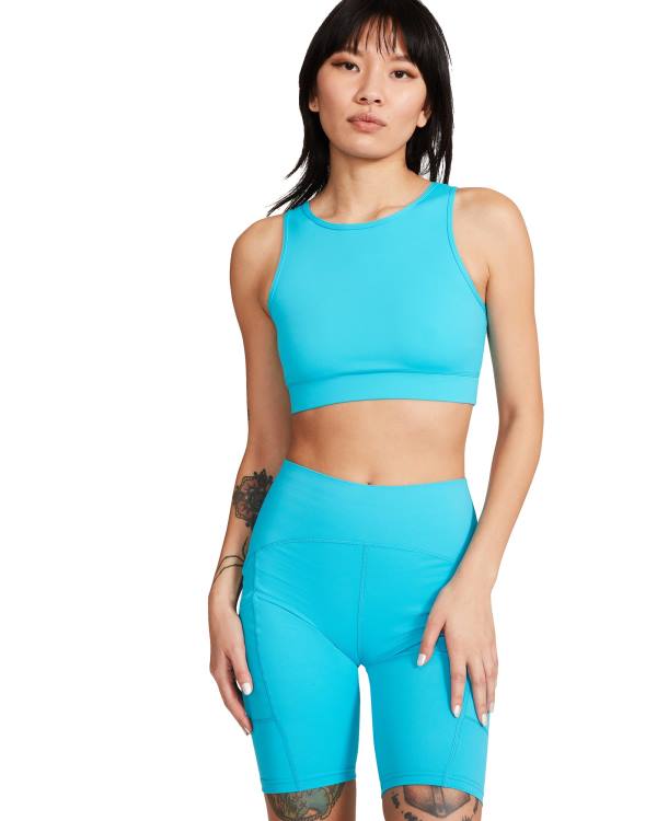 Tops Steve Madden Cropped Active Tank Turquoise Feminino Turquesa | SM-314LS