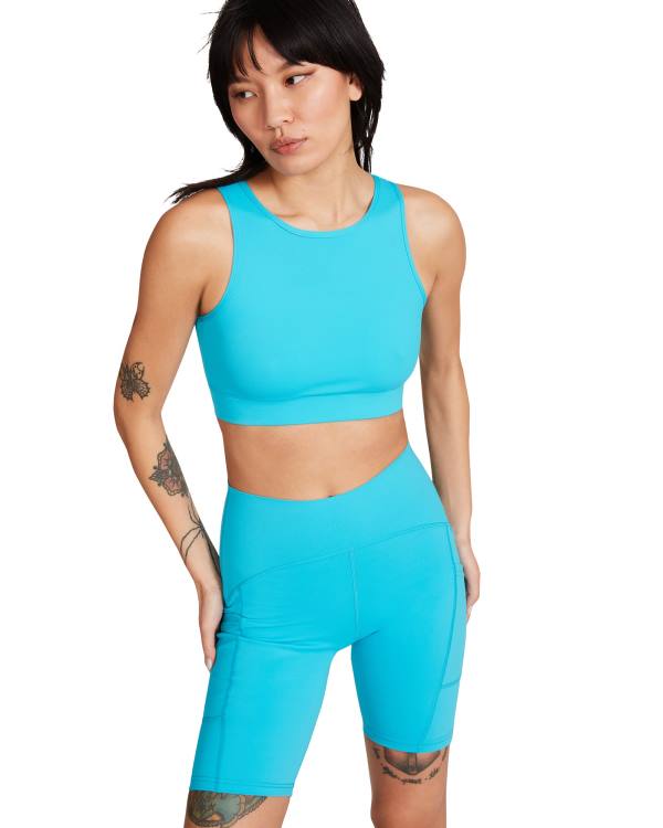 Tops Steve Madden Cropped Active Tank Turquoise Feminino Turquesa | SM-314LS