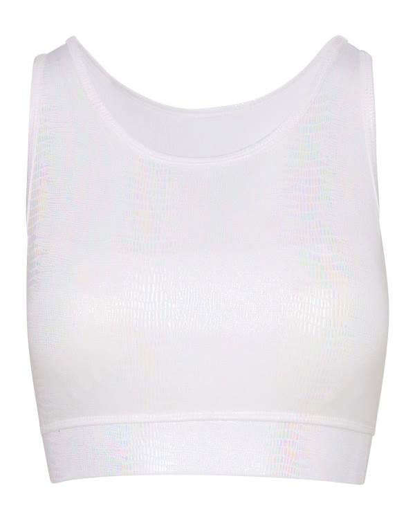 Tops Steve Madden Iridescent Sports Bra Feminino Branco | SM-352VG