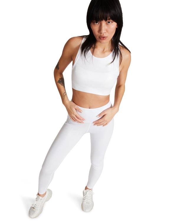 Tops Steve Madden Iridescent Sports Bra Feminino Branco | SM-352VG