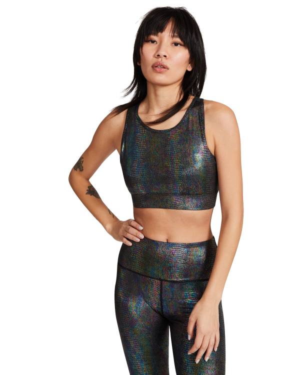 Tops Steve Madden Iridescent Sports Bra Feminino Pretas | SM-430XC