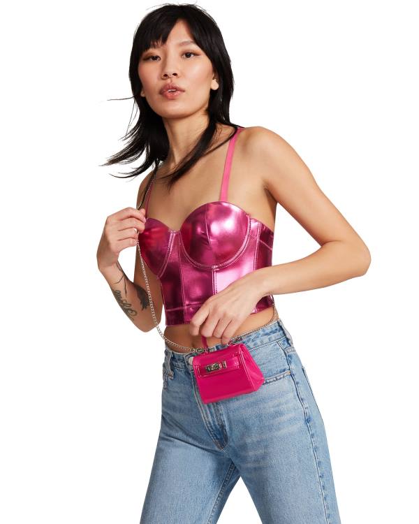 Tops Steve Madden Metallic Bustier Feminino Rosa | SM-049GX