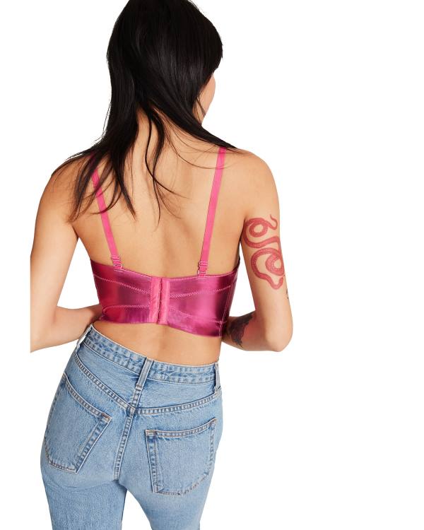 Tops Steve Madden Metallic Bustier Feminino Rosa | SM-049GX