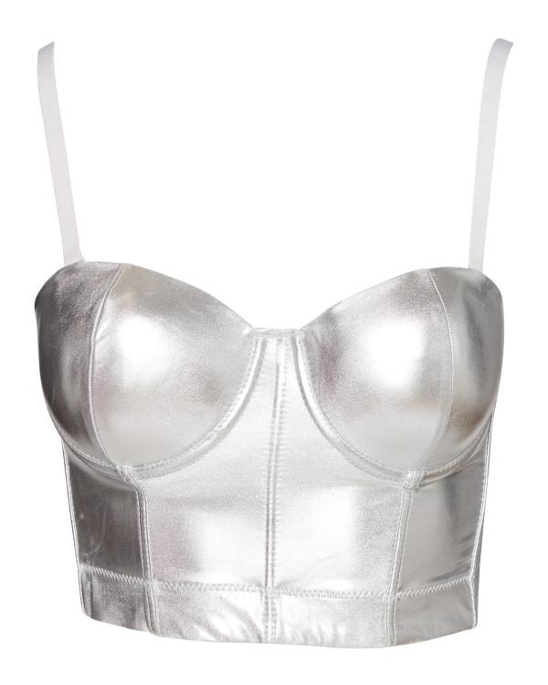 Tops Steve Madden Metallic Bustier Feminino Prateadas | SM-579QW