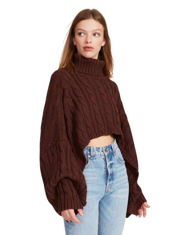 Tops Steve Madden Moletom Poncho Feminino Marrom | SM-832MD