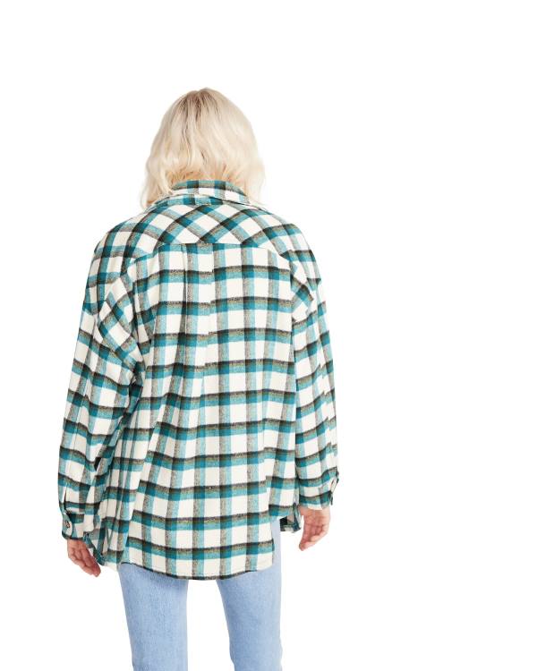 Tops Steve Madden Plaid Button Down Feminino Verdes | SM-185ER