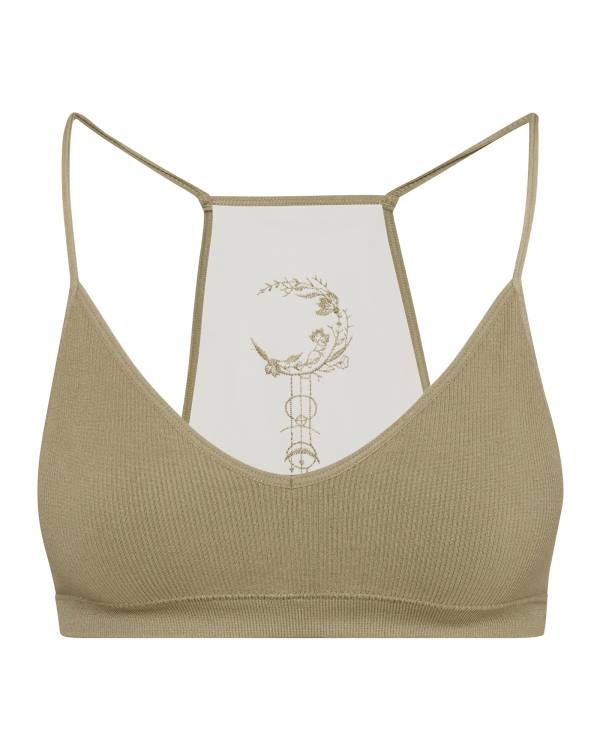 Tops Steve Madden Roo Mesh Bralette Feminino Verde Oliva | SM-342AG