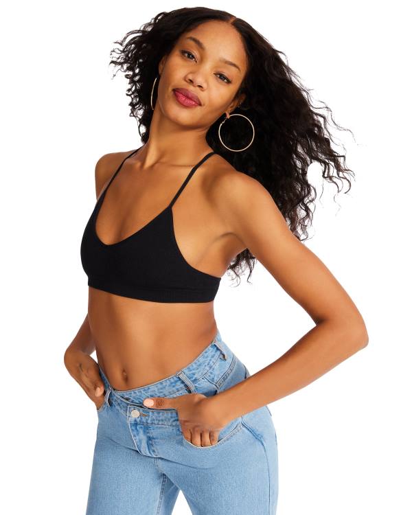 Tops Steve Madden Roo Mesh Bralette Feminino Pretas | SM-369ZC