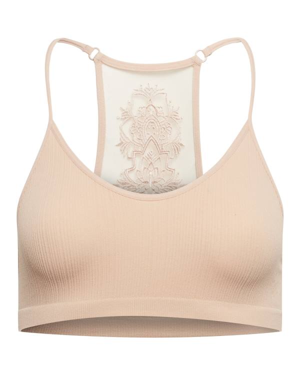 Tops Steve Madden The Ella Mesh Bralette Tan Plus Feminino Marrom | SM-319DQ